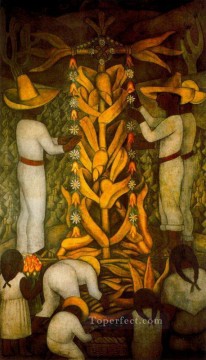 Diego Rivera Painting - La Fiesta del Maíz Diego Rivera